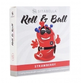 Стимулирующий презерватив-насадка Roll   Ball Strawberry - Sitabella - купить с доставкой в Белгороде