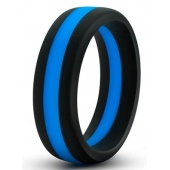 Черно-синее эрекционное кольцо Silicone Go Pro Cock Ring - Blush Novelties - в Белгороде купить с доставкой