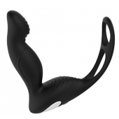 Черный вибромассажер простаты P-PLEASER W ERECTION ENHANCE - Dream Toys - в Белгороде купить с доставкой