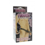 Мужской фаллопротез с вибрацией ROBOTIC MALE STRAP-ON BLACK - 17 см. - Seven Creations - купить с доставкой в Белгороде