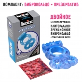 Голубое эрекционное виброкольцо Luxe VIBRO  Дьявол в доспехах  + презерватив - Luxe - в Белгороде купить с доставкой