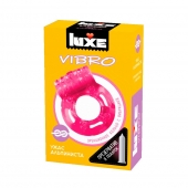 Розовое эрекционное виброкольцо Luxe VIBRO  Ужас Альпиниста  + презерватив - Luxe - в Белгороде купить с доставкой