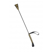 Черно-золотистый стек с хлопушкой из кожи - 62 см. - Sitabella - купить с доставкой в Белгороде