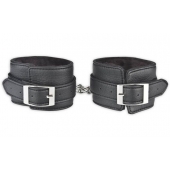 Черные фиксаторы для ног на цепи с мехом внутри - Lux Fetish - купить с доставкой в Белгороде