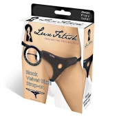 Черные плюшевые трусики для страпона - Lux Fetish - купить с доставкой в Белгороде