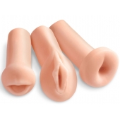 Комплект из 3 мастурбаторов All 3 Holes: вагина, анус, ротик - Pipedream - в Белгороде купить с доставкой