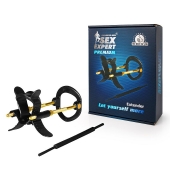 Черно-золотистый экстендер для пениса Sex Expert - Sex Expert - в Белгороде купить с доставкой