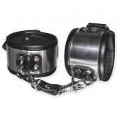 Эффектные серебристо-черные наручники с металлическим блеском - Sitabella - купить с доставкой в Белгороде