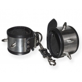 Серебристо-черные наручники с шипами и металлическим блеском - Sitabella - купить с доставкой в Белгороде