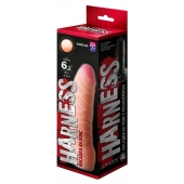 Телесная изогнутая насадка на Harness с коннектором BLACK LINE - 17 см. - LOVETOY (А-Полимер) - купить с доставкой в Белгороде