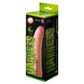 Телесная изогнутая насадка на Harness с коннектором GREEN LINE - 18 см. - LOVETOY (А-Полимер) - купить с доставкой в Белгороде