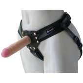 Черный пояс-трусики с двумя насадками  Экзотик-Linda  - 15,5 и 10,5 см. - LOVETOY (А-Полимер) - купить с доставкой в Белгороде