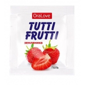 Пробник гель-смазки Tutti-frutti с земляничным вкусом - 4 гр. - Биоритм - купить с доставкой в Белгороде