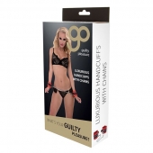 Красно-чёрные наручники на металлической цепочке - Blush Novelties - купить с доставкой в Белгороде