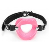 Розовый кляп-губки на черном ремешке - Notabu - купить с доставкой в Белгороде