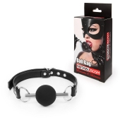 Черный силиконовый кляп-шарик на ремешке - Notabu - купить с доставкой в Белгороде