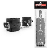 Черные наручники на металлических карабинах - Notabu - купить с доставкой в Белгороде