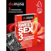 Презервативы для орального секса DOMINO Sweet Sex с ароматом клубничного коктейля  - 3 шт. - Domino - купить с доставкой в Белгороде