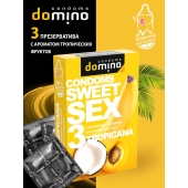 Презервативы для орального секса DOMINO Sweet Sex с ароматом тропических фруктов - 3 шт. - Domino - купить с доставкой в Белгороде