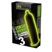 Презервативы DOMINO Neon Green со светящимся в темноте кончиком - 3 шт. - Domino - купить с доставкой в Белгороде