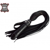 Черная плеть  Ковбой  с ручкой-фаллосом - 55 см. - Sitabella - купить с доставкой в Белгороде