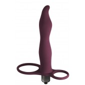 Бордовая вибронасадка для двойного проникновения Flirtini - 15,9 см. - Lola Games - купить с доставкой в Белгороде