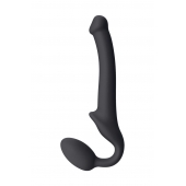 Черный безремневой страпон Silicone Bendable Strap-On S - Strap-on-me - купить с доставкой в Белгороде