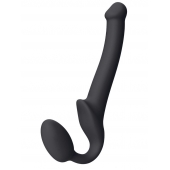 Черный безремневой страпон Silicone Bendable Strap-On S - Strap-on-me - купить с доставкой в Белгороде