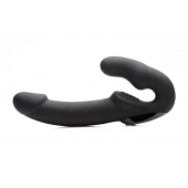 Черный безремневой страпон Urge Silicone Strap On с пультом ДУ - 24 см. - XR Brands - купить с доставкой в Белгороде