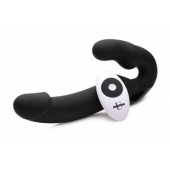Черный безремневой страпон Urge Silicone Strap On с пультом ДУ - 24 см. - XR Brands - купить с доставкой в Белгороде