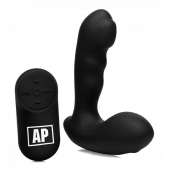 Черный стимулятор простаты Alpha-Pro 7X P-Milker Silicone Prostate Stimulator with Milking Bead - XR Brands - в Белгороде купить с доставкой