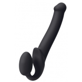 Черный безремневой страпон Silicone Bendable Strap-On M - Strap-on-me - купить с доставкой в Белгороде
