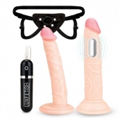 Регулируемые трусики с 2 насадками - 16 и 15 см. - Lux Fetish - купить с доставкой в Белгороде