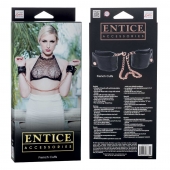 Черные мягкие наручники Entice French Cuffs с цепью - California Exotic Novelties - купить с доставкой в Белгороде