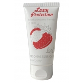 Лубрикант на водной основе с ароматом малины Love Protection Strawberry - 50 мл. - Lola Games - купить с доставкой в Белгороде