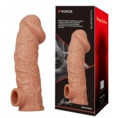 Телесная насадка на фаллос с фиксацией мошонки EXTREME SLEEVE - 15,6 см. - KOKOS - в Белгороде купить с доставкой