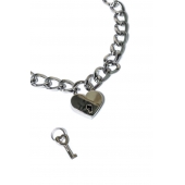 Серебристый ошейник Embrace с ключиком - Lola Games - купить с доставкой в Белгороде