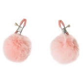 Зажимы на соски Angelic с розовыми меховыми шариками - Lola Games - купить с доставкой в Белгороде