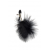 Зажимы на соски с черным пухом Euphoric - Lola Games - купить с доставкой в Белгороде