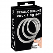 Набор из 3 эрекционных колец под металл Metallic Silicone Cock Ring Set - Orion - в Белгороде купить с доставкой