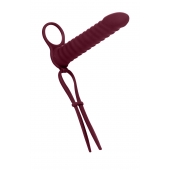 Бордовая вибронасадка для двойного проникновения Rori - 17 см. - Lola Games - купить с доставкой в Белгороде