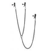 Черные зажимы на соски и клитор на цепочке DELUXE NIPPLE   CLIT CLAMPS - Dream Toys - купить с доставкой в Белгороде