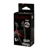 Черные зажимы на соски на цепочке BLAZE DELUXE NIPPLE CLAMPS - Dream Toys - купить с доставкой в Белгороде