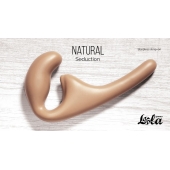 Бежевый безремневой страпон Seduction - 20,5 см. - Lola Games - купить с доставкой в Белгороде