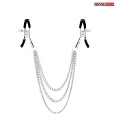 Оригинальные зажимы на соски с тройной цепочкой - Notabu - купить с доставкой в Белгороде