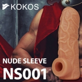 Телесная открытая насадка-реалистик с подхватом мошонки Nude Sleeve M - 12 см. - KOKOS - в Белгороде купить с доставкой