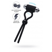 Черное эрекционное лассо Ect с виброэлементом - A-toys - в Белгороде купить с доставкой