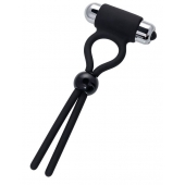 Черное эрекционное лассо Ect с виброэлементом - A-toys - в Белгороде купить с доставкой