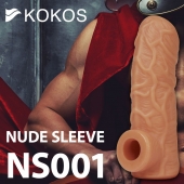 Телесная открытая насадка-реалистик с подхватом мошонки Nude Sleeve S - 10 см. - KOKOS - в Белгороде купить с доставкой