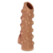 Телесная насадка с бугорками и открытой головкой Nude Sleeve S - 10 см. - KOKOS - в Белгороде купить с доставкой
